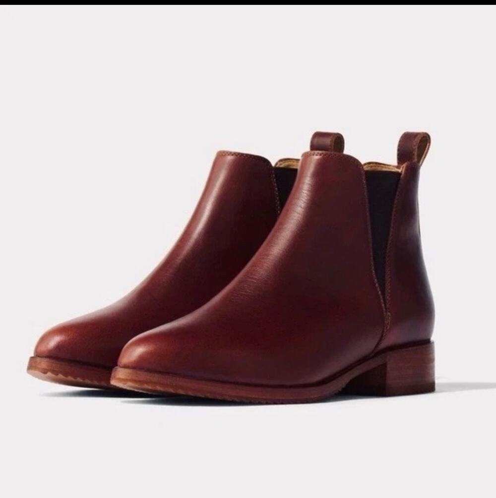 Nisolo Eva Everyday Chelsea Ankle Boot Brown Leather Women’s 8.5 EU39